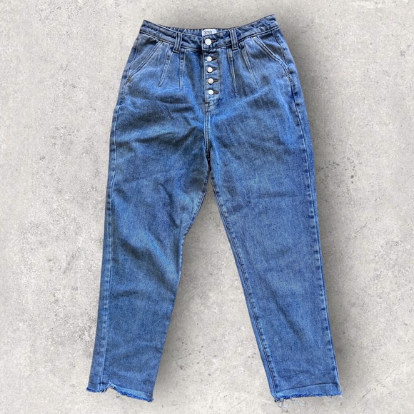 Simple Society Button Fly Paperbag Waist Jeans Size 9/29 - Picture 2 of 10